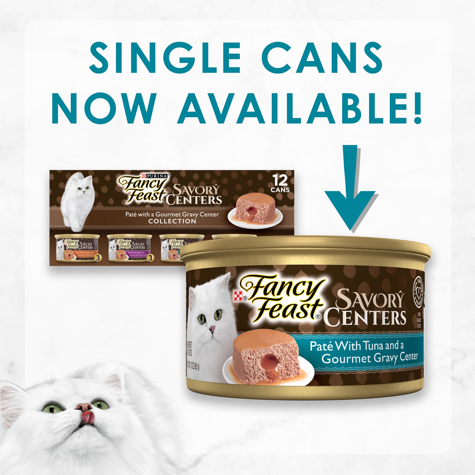 slide 6 of 9, Fancy Feast Purina Fancy Feast Savory Centers Pate Adult Wet Cat Food With Tuna and a Gravy Center, 3 oz