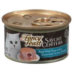 Purina Fancy Feast Savory Centers With Tuna Wet Cat Food Pate with Gourmet Gravy Center