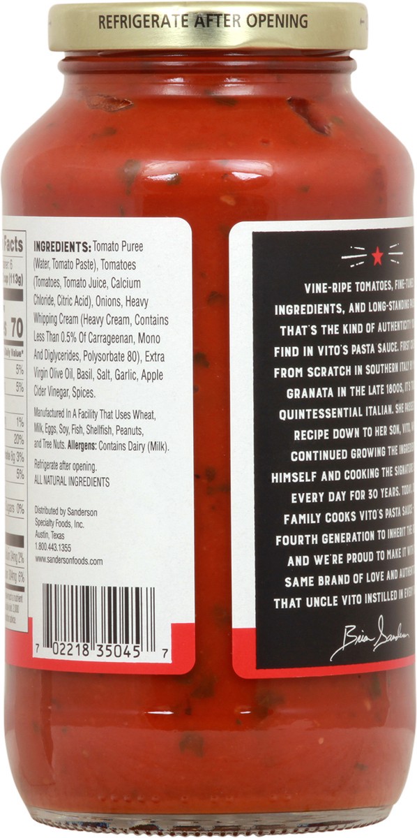 slide 7 of 12, Vito's Creamy Marinara Especial Authentic Pasta Sauce 24 oz, 24 oz