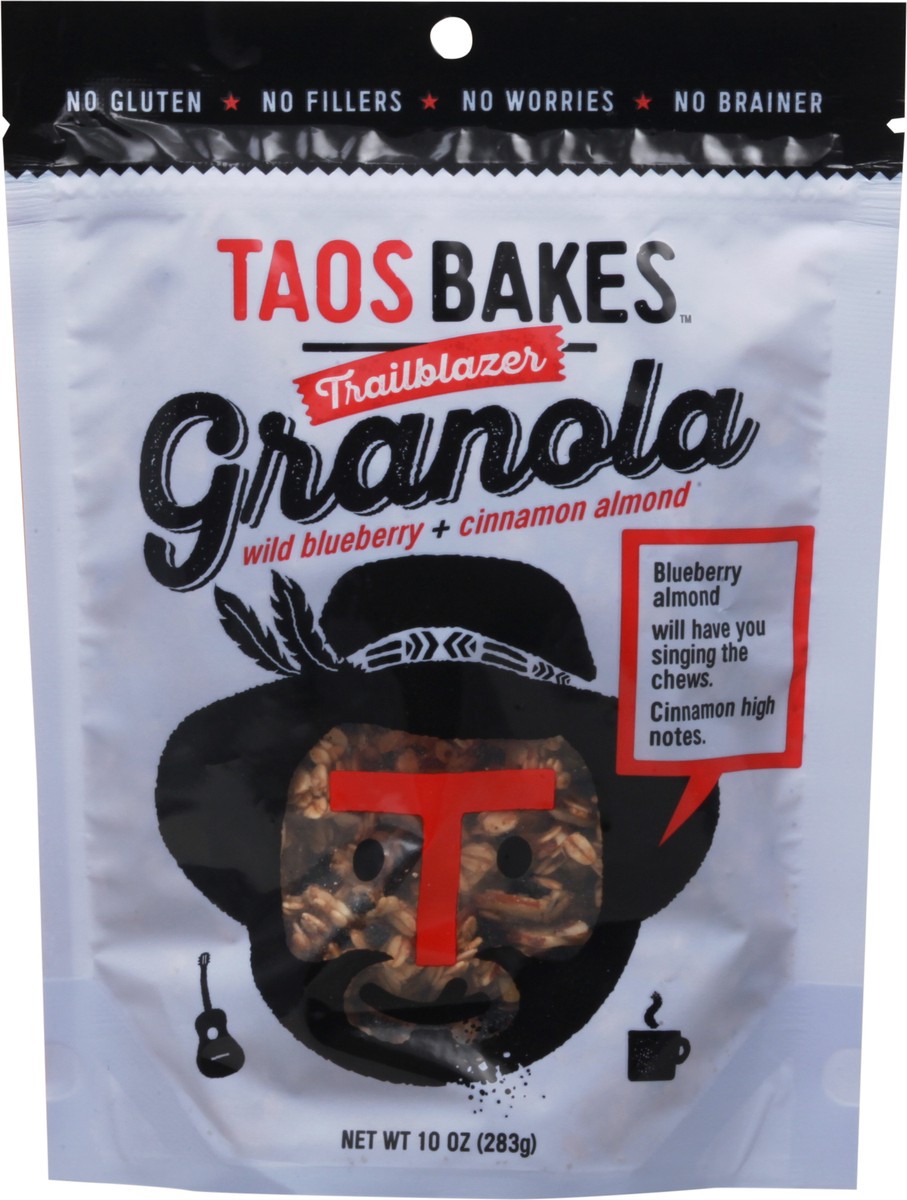 slide 2 of 14, Taos Bakes Trailblazer Gluten Free Wild Blueberry + Cinnamon Almond Granola, 10 oz