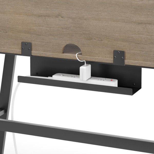 slide 10 of 10, Realspace® Nashira 52""W Computer Desk With Detachable Hutch, Light Oak/Gray, 1 ct