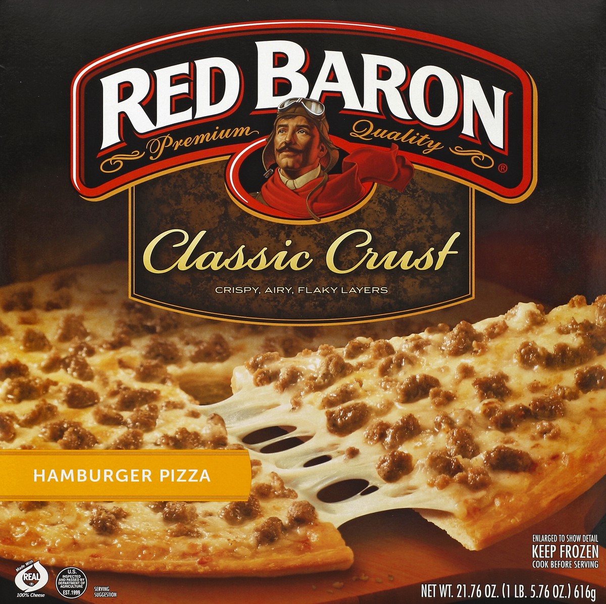 slide 3 of 4, Red Baron Hamburger Classic Crust Pizza, 21.1 oz