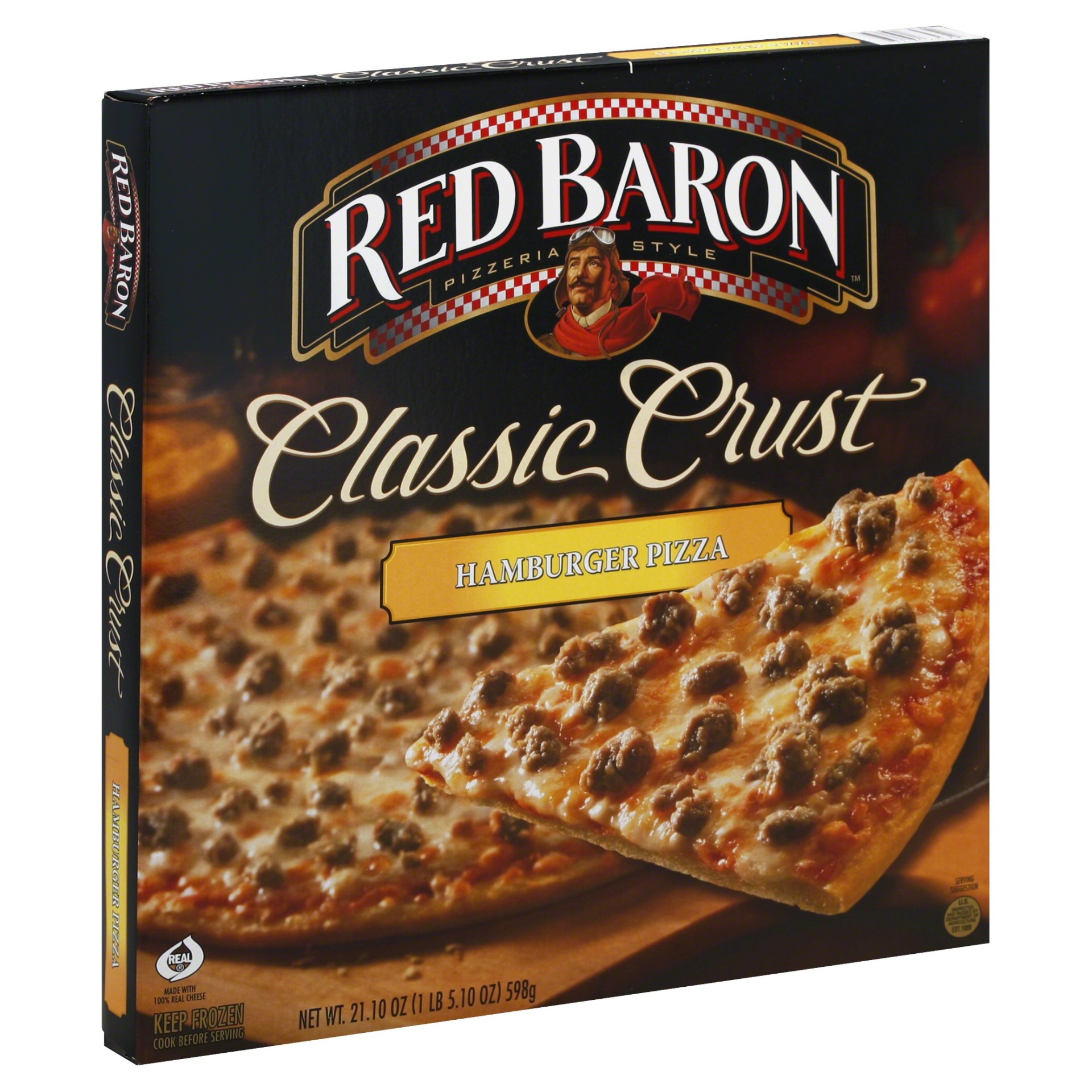 slide 1 of 4, Red Baron Hamburger Classic Crust Pizza, 21.1 oz