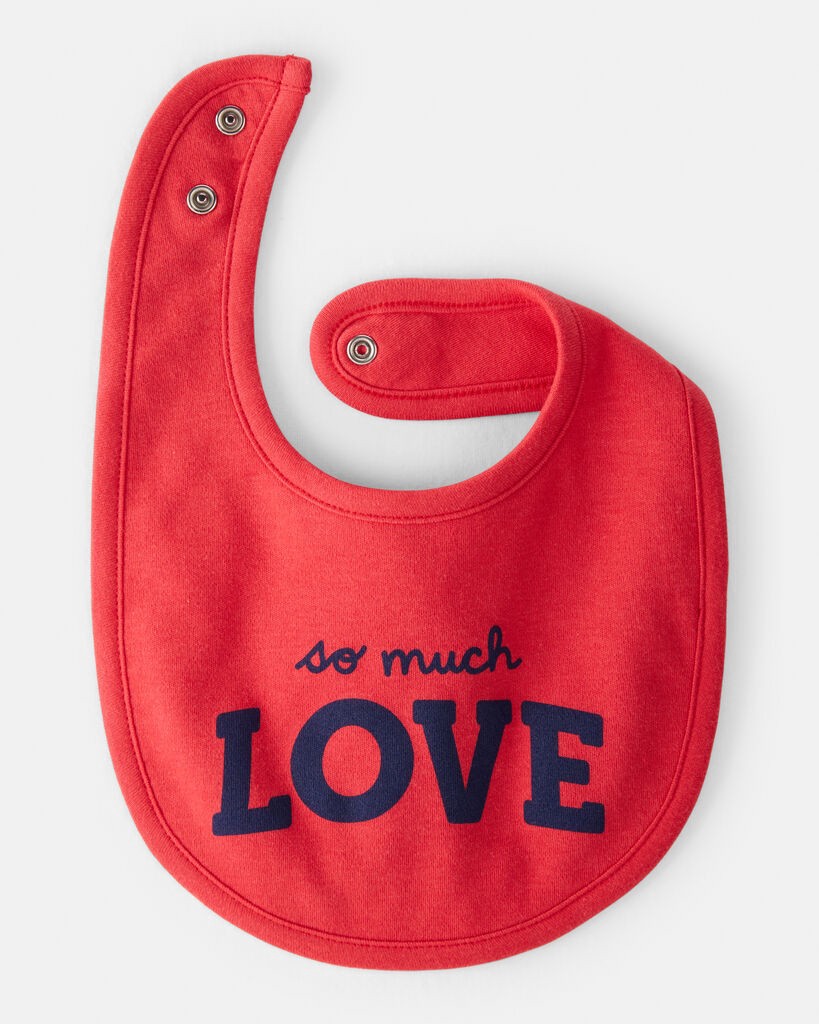 slide 2 of 2, Carter's Carters Baby Valentine's Day So Much Love Bib - Red Maroon OSZ, 1 ct