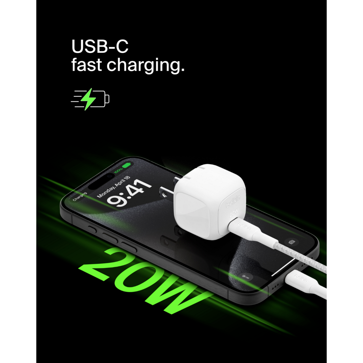 slide 2 of 4, Belkin Boostcharge 20w Usb-C Cubic Wall Charger, 1 ct