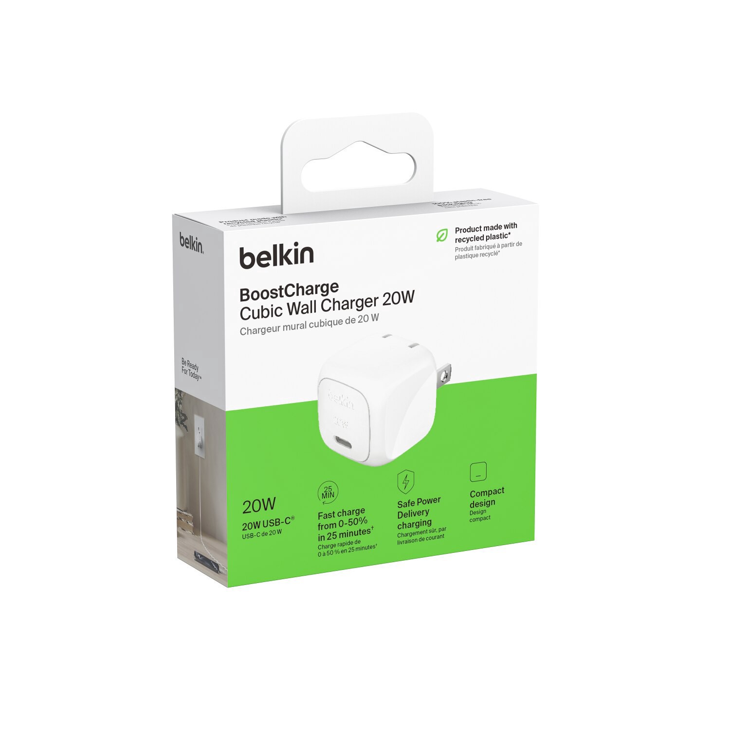slide 3 of 4, Belkin Boostcharge 20w Usb-C Cubic Wall Charger, 1 ct
