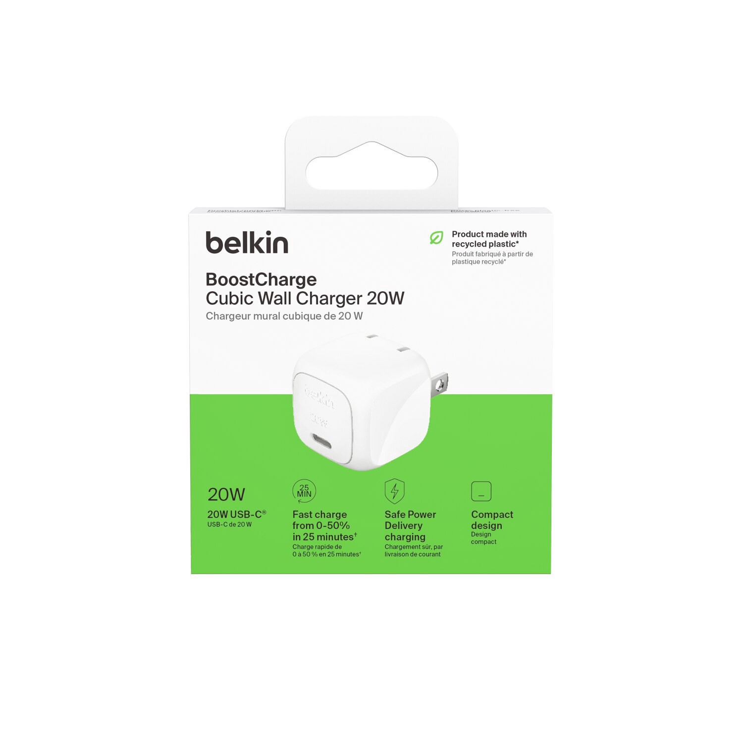 slide 1 of 4, Belkin Boostcharge 20w Usb-C Cubic Wall Charger, 1 ct