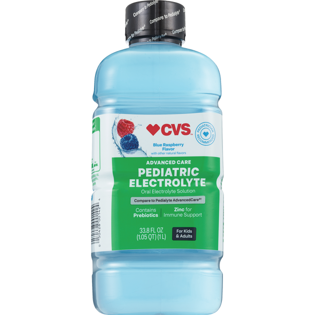 slide 1 of 1, Cvs Health Advanced Care Pediatric Electrolyte Zinc, Blue Raspberry, 1 Ct, 33.8 oz