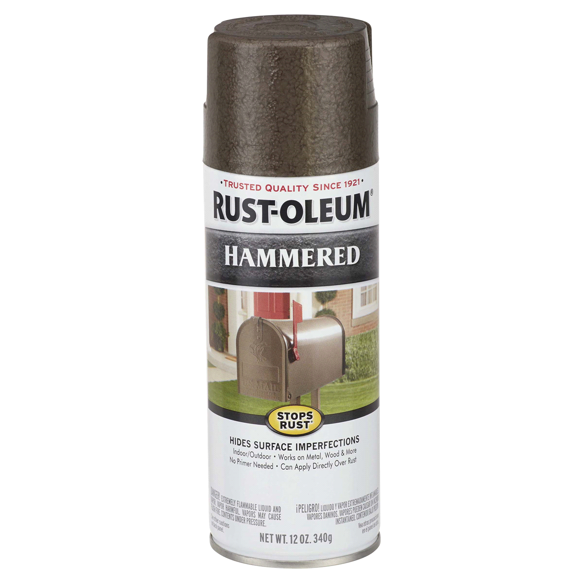 slide 1 of 9, Rust-Oleum Stops Rust Protective Hammered Metal Finish Spray Paint - 7218830, Dark Bronze, 12 oz