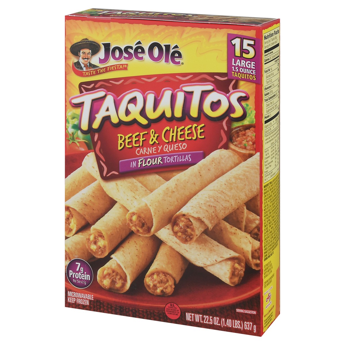 slide 3 of 9, José Olé Beef & Cheese Taquitos 15 - 1.5 oz Taquitos, 15 ct