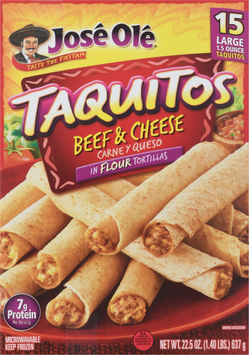 slide 6 of 9, José Olé Beef & Cheese Taquitos 15 - 1.5 oz Taquitos, 15 ct