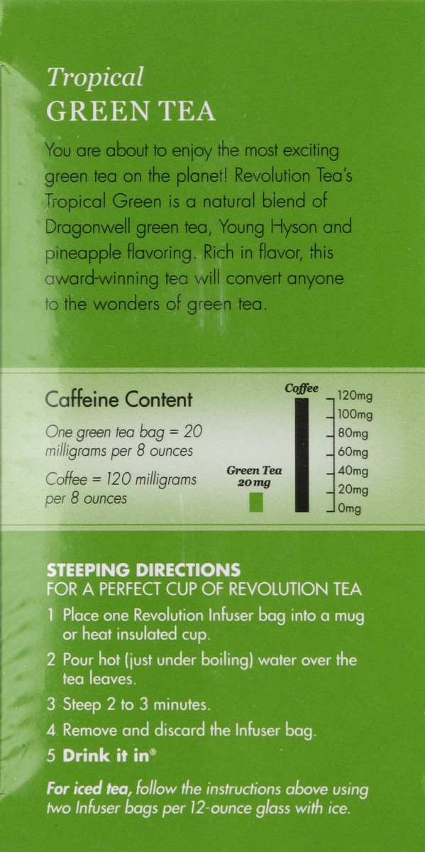 slide 6 of 6, Revolution Tea Tea, Green, Tropical, Flow Through Infuser Bags - 16 ct, 16 ct