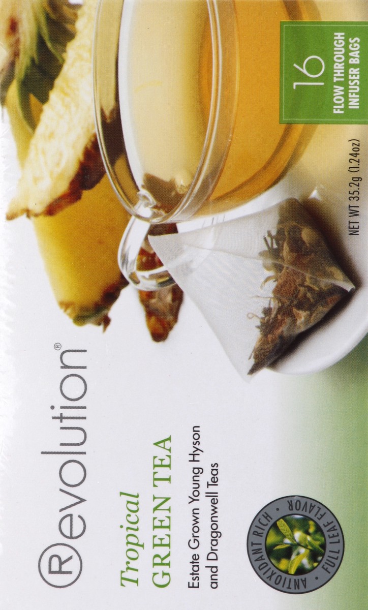 slide 2 of 6, Revolution Tea Tea, Green, Tropical, Flow Through Infuser Bags - 16 ct, 16 ct