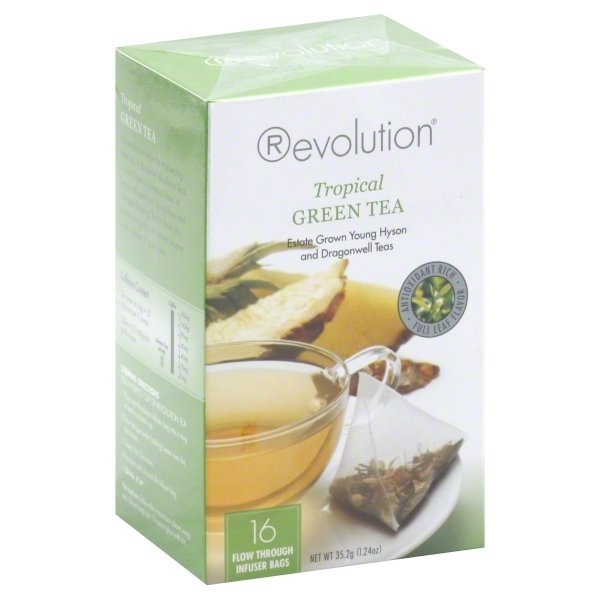 slide 1 of 6, Revolution Tea Tea, Green, Tropical, Flow Through Infuser Bags - 16 ct, 16 ct