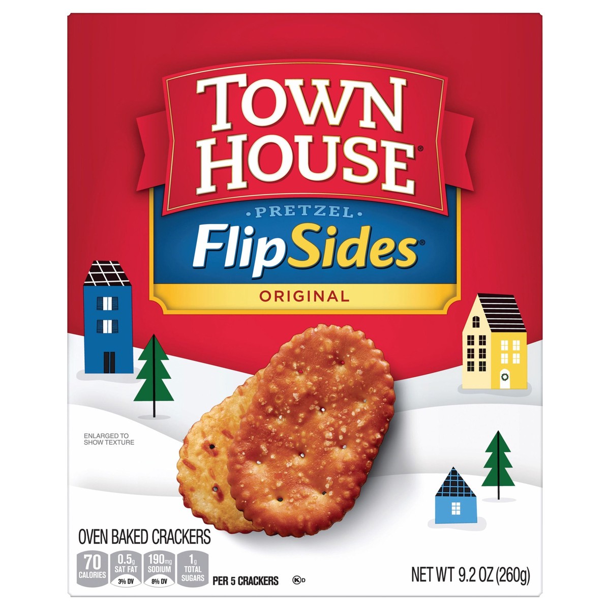 slide 1 of 1, Town House FlipSides Original Oven Baked Crackers, 9.2 oz