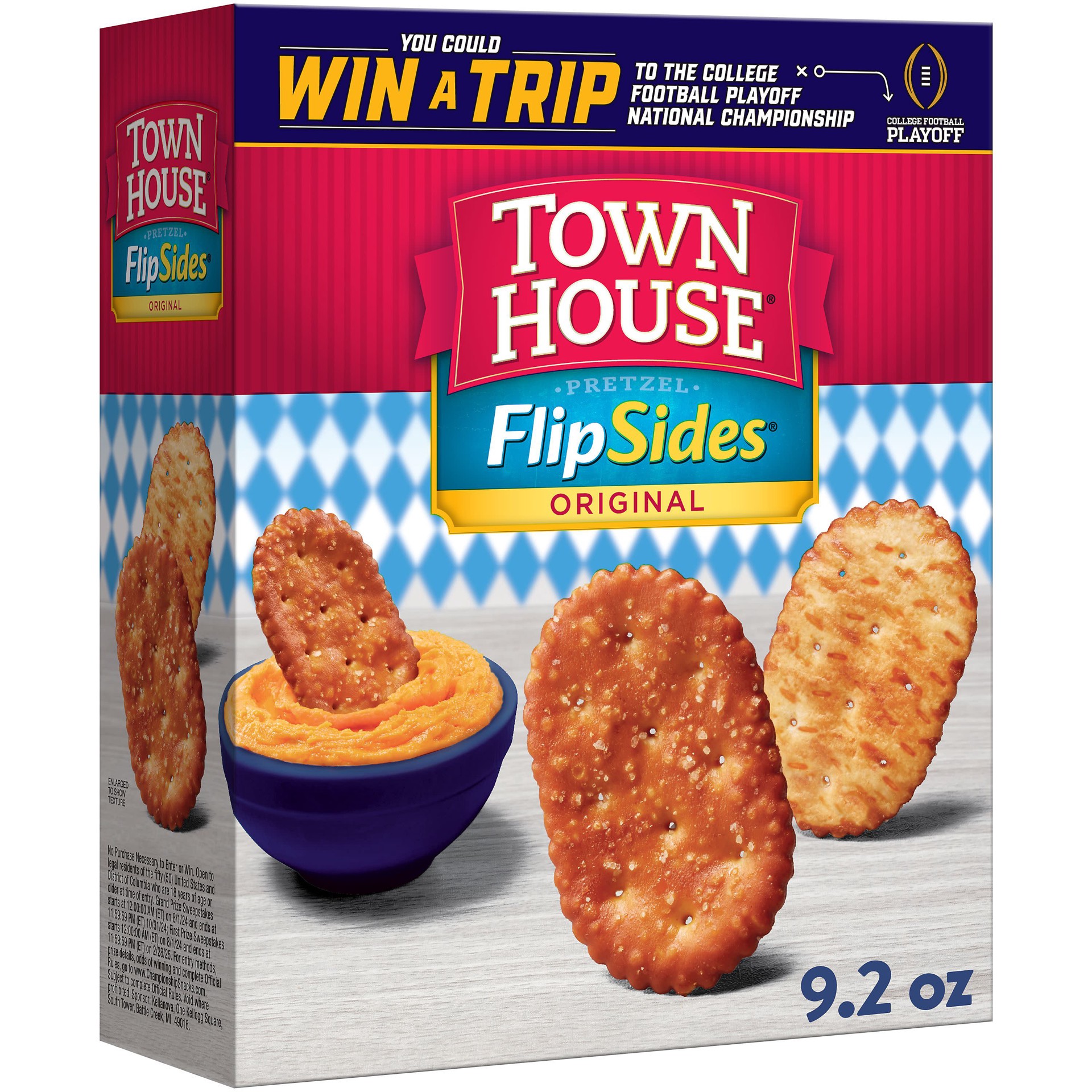 slide 1 of 5, Town House FlipSides Oven Baked Crackers, Lunch Snacks, Snack Crackers, Original, 9.2oz Box, 1 Box, 9.2 oz