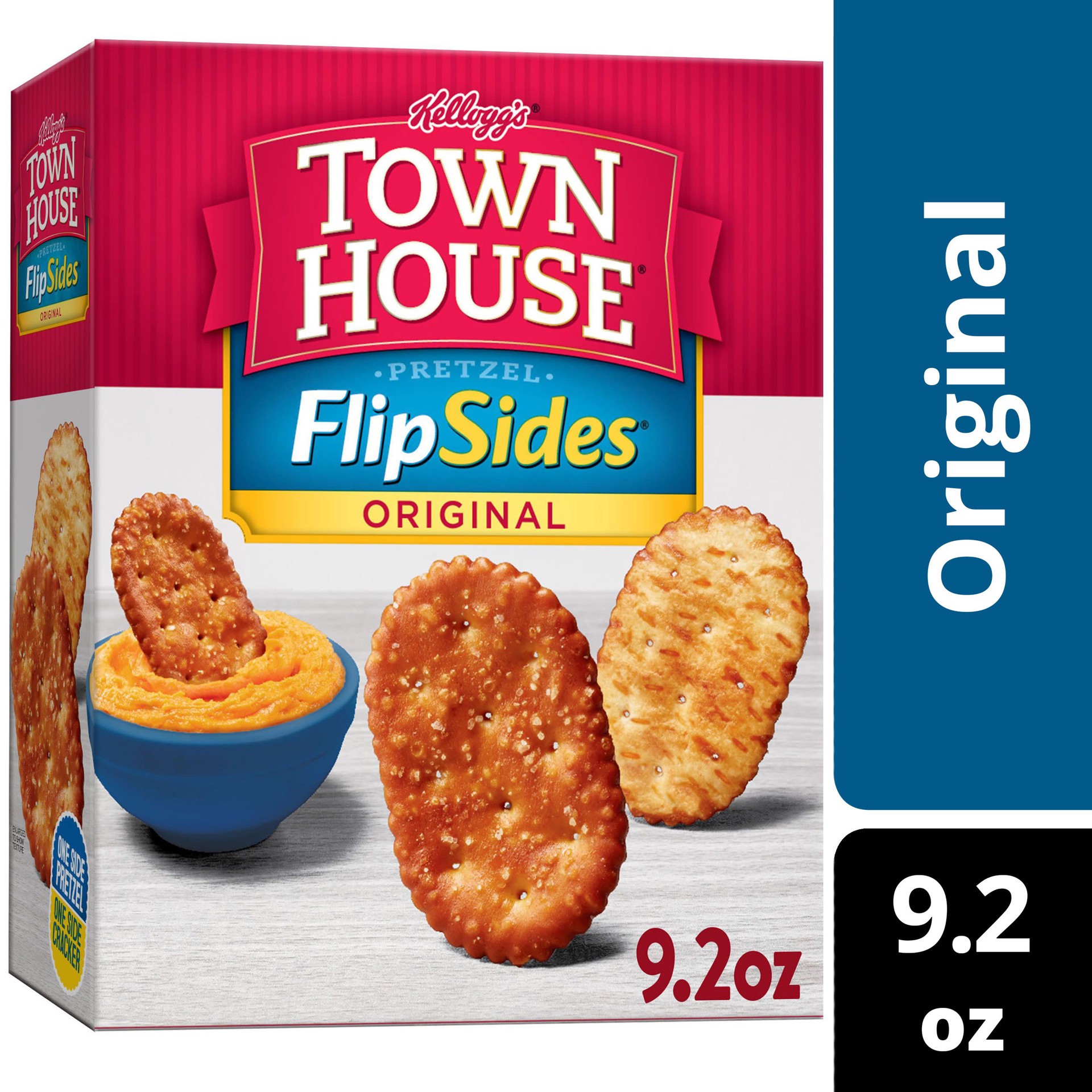 slide 1 of 5, Kellogg's Town House FlipSides Oven Baked Crackers, Original, 9.2 oz, 9.2 oz