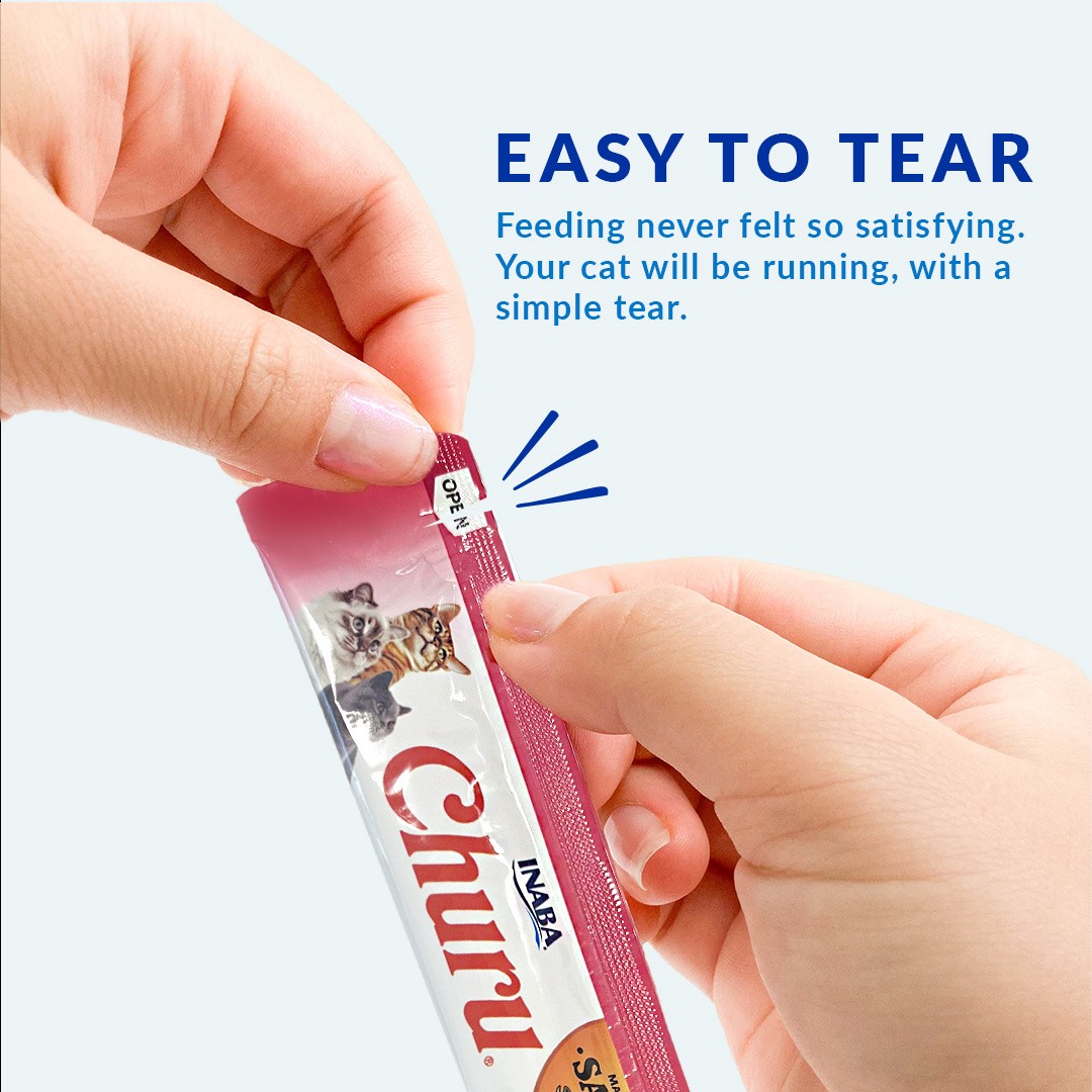 slide 6 of 7, Inaba Churu Cat Treats, 0.5 Ounces Each Tube, 4 Tubes, Salmon Recipe, 2 oz