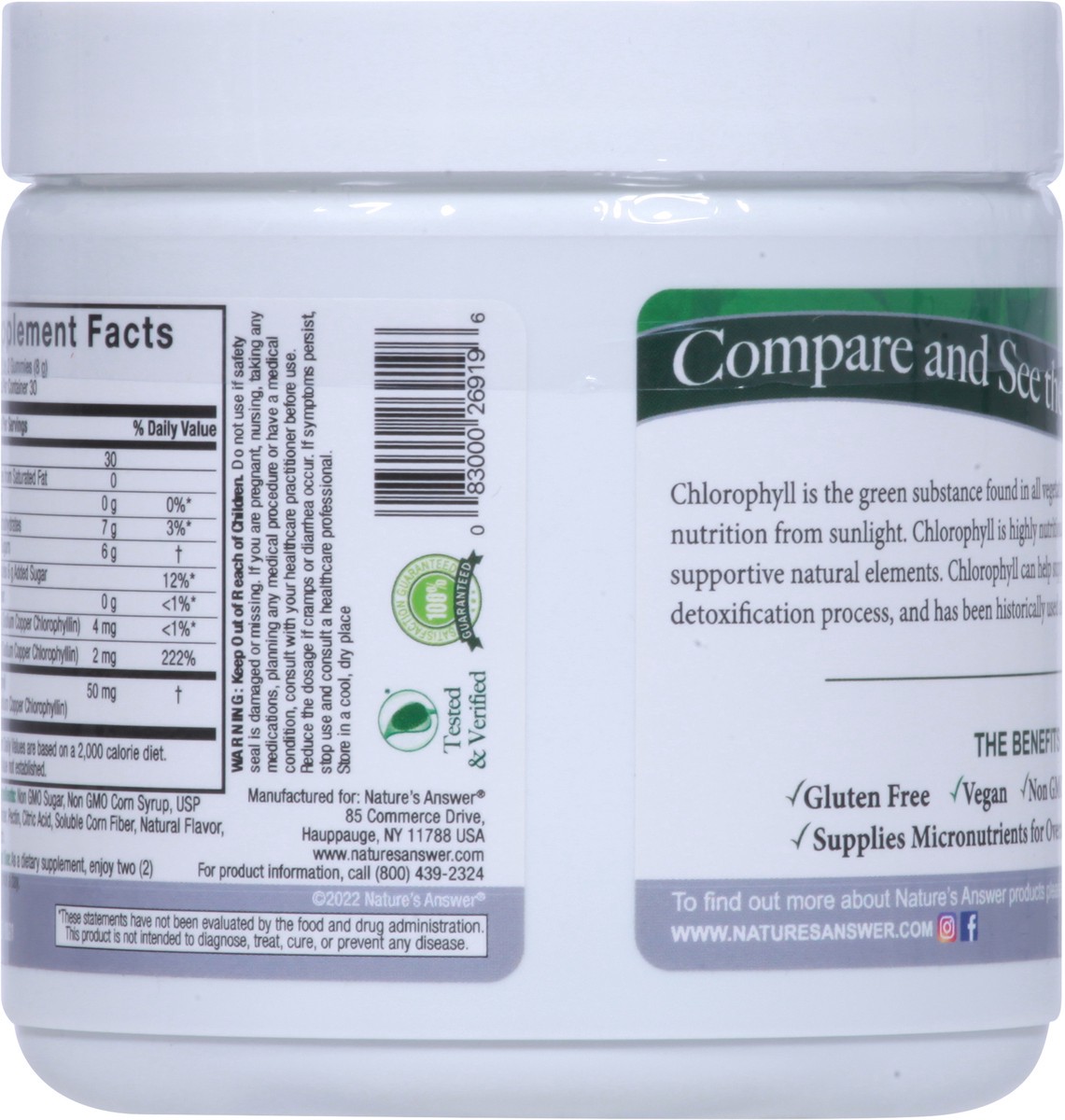 slide 5 of 9, Nature's Answer 50 mg Natural Peppermint Flavor Chlorophyll 60 Pectin Gummies, 60 ct