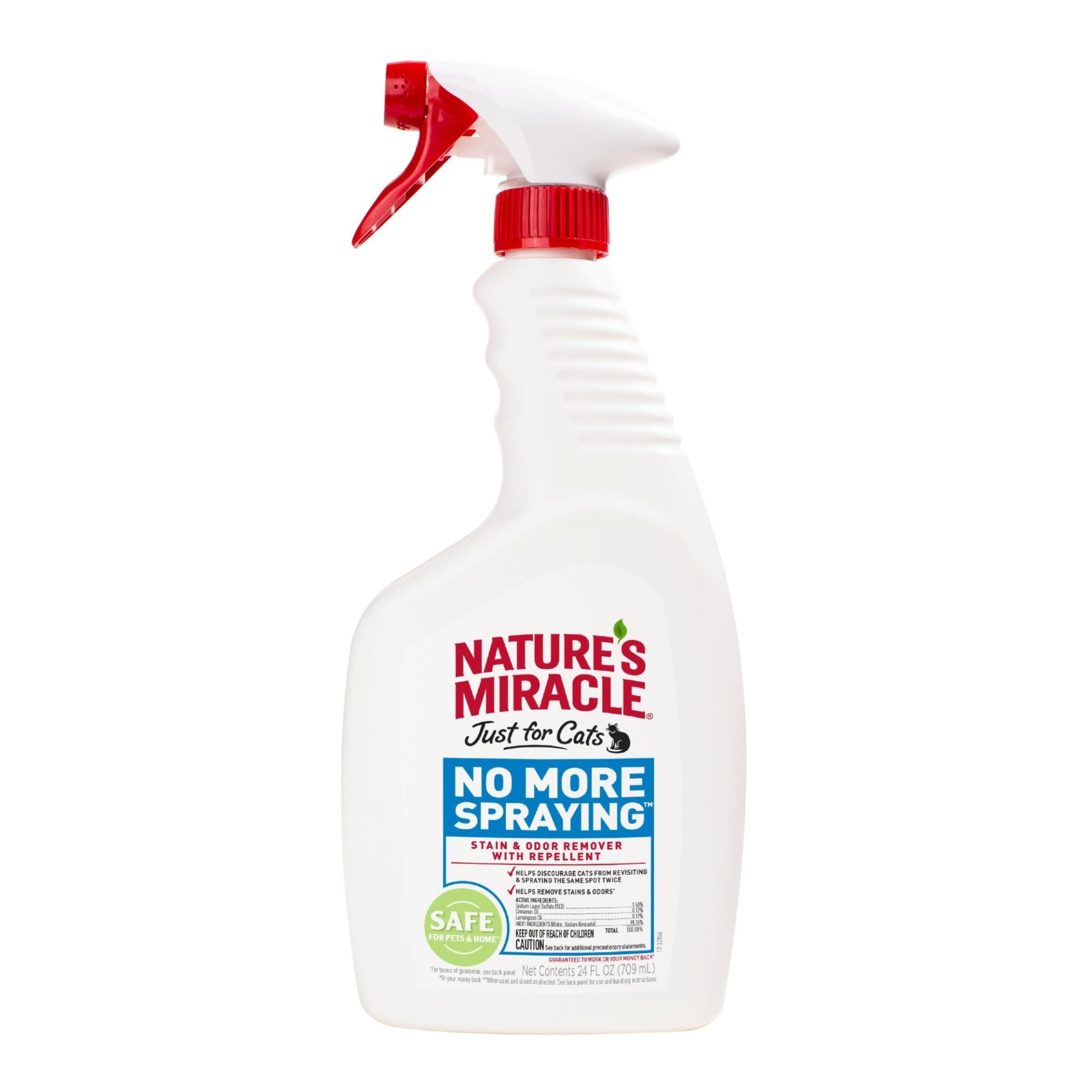 slide 1 of 1, Nature's Miracle No More Spraying Just for Cats Stain & Odor Remover, 24 fl oz