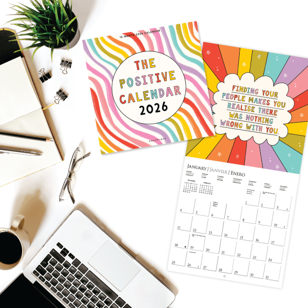 slide 3 of 5, 2026 Graphique Inspirational Monthly Wall Calendar, Positive, 12"" x 12"", January To December, CY06526, 1 ct