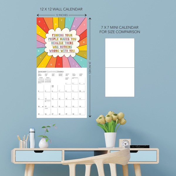 slide 4 of 5, 2026 Graphique Inspirational Monthly Wall Calendar, Positive, 12"" x 12"", January To December, CY06526, 1 ct