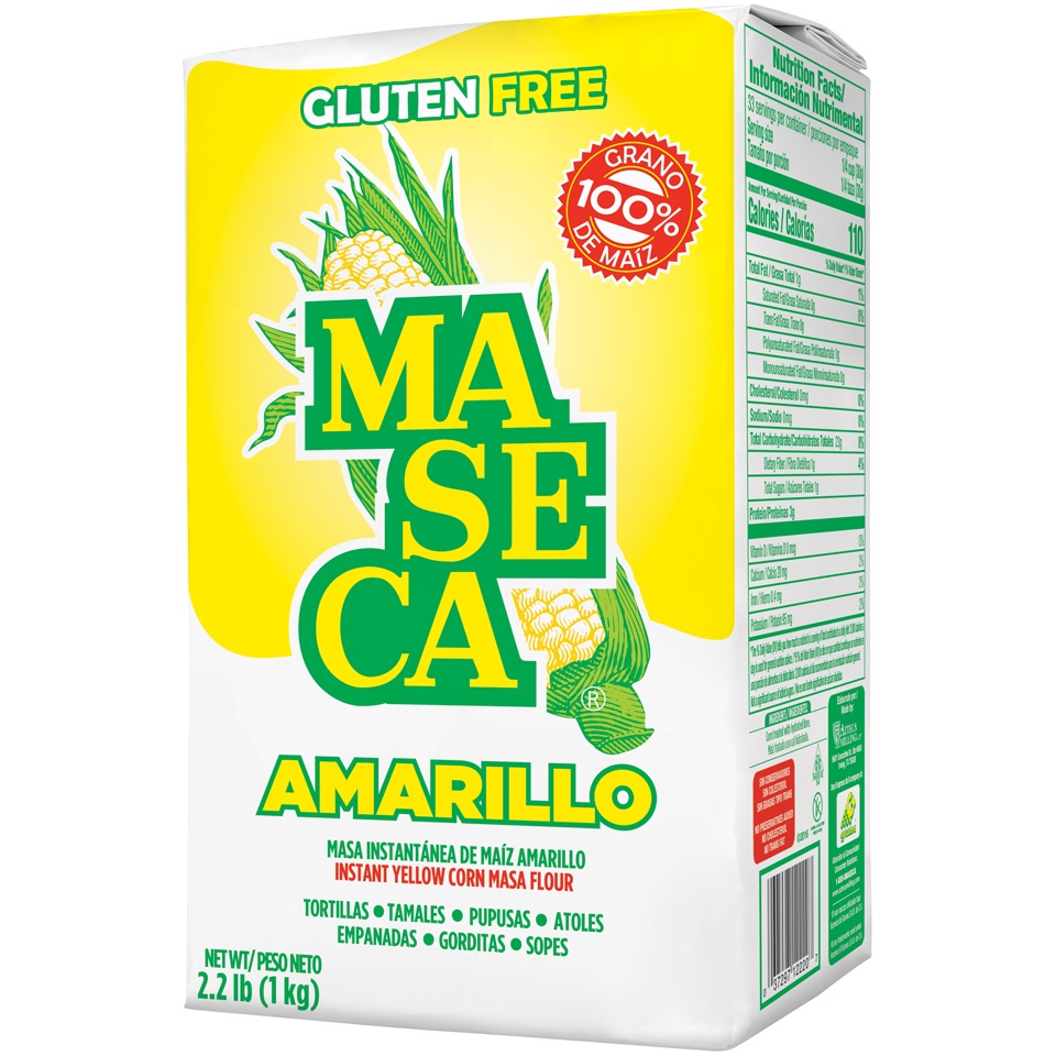 slide 3 of 8, Maseca Amarillo Instant Yellow Corn Masa Flour, 2.2 lb