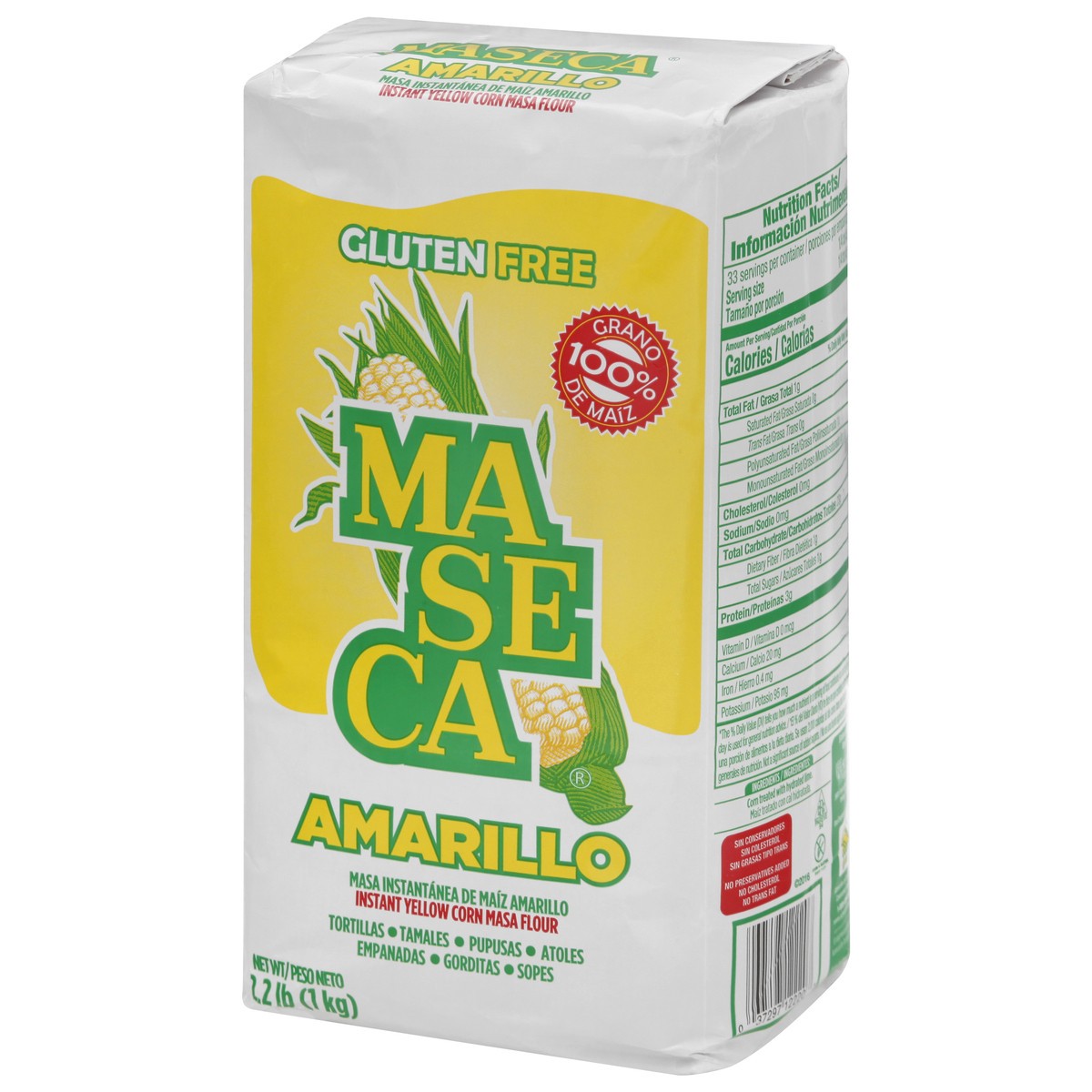 slide 13 of 13, MASECA Yellow Instant Corn Masa Flour 2 Lb Bag, 32 oz