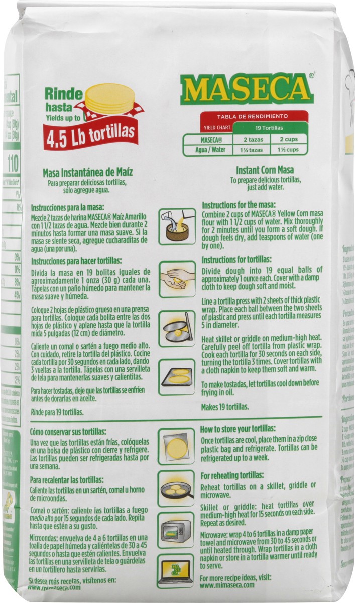 slide 9 of 13, MASECA Yellow Instant Corn Masa Flour 2 Lb Bag, 32 oz