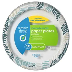 Simply Done Everyday Strong & Sturdy Paper Plates, 50 ct