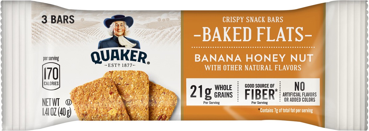 slide 4 of 5, Quaker Baked Flats Crispy Snack Bars Banana Honey Nut 1.41 Oz, 1.41 oz