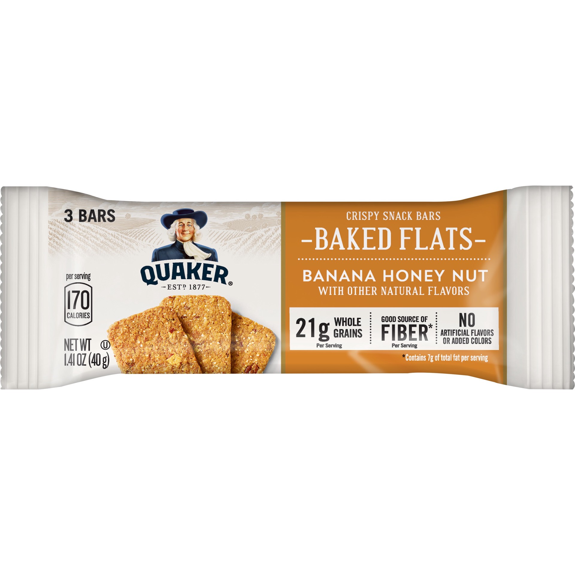 slide 1 of 5, Quaker Baked Flats Crispy Snack Bars Banana Honey Nut 1.41 Oz, 1.41 oz