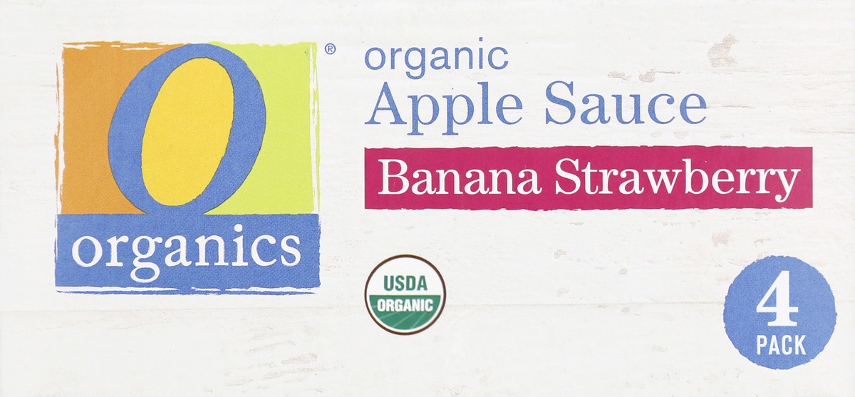 slide 2 of 13, O Organics Apple Sauce, Organic, Banana Strawberry, 4 ct