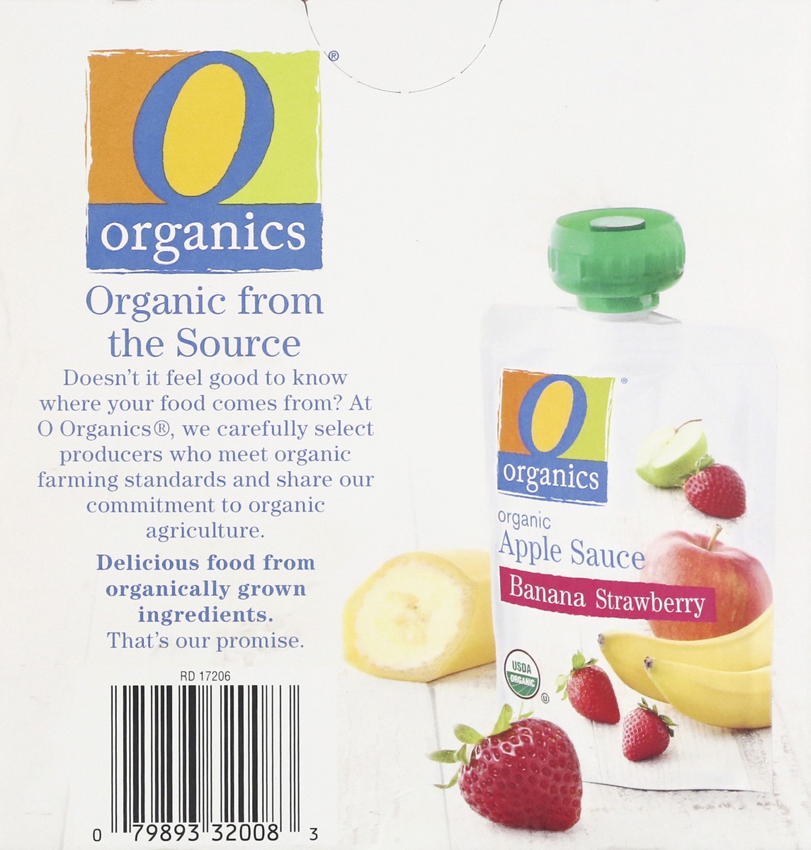 slide 5 of 13, O Organics Apple Sauce, Organic, Banana Strawberry, 4 ct