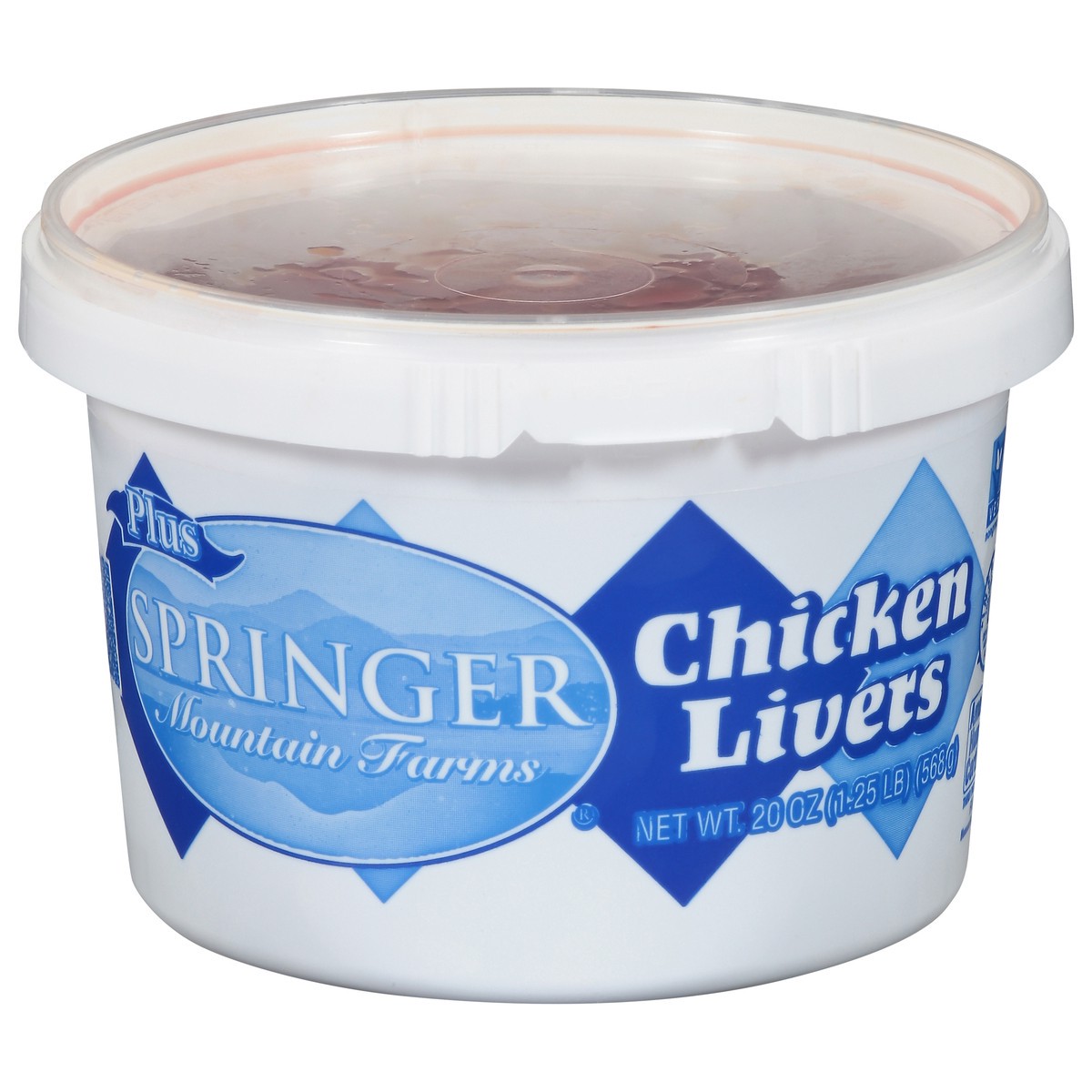 slide 1 of 1, Springer Mountain Farms Springer Chicken Liver Cups, 20 oz