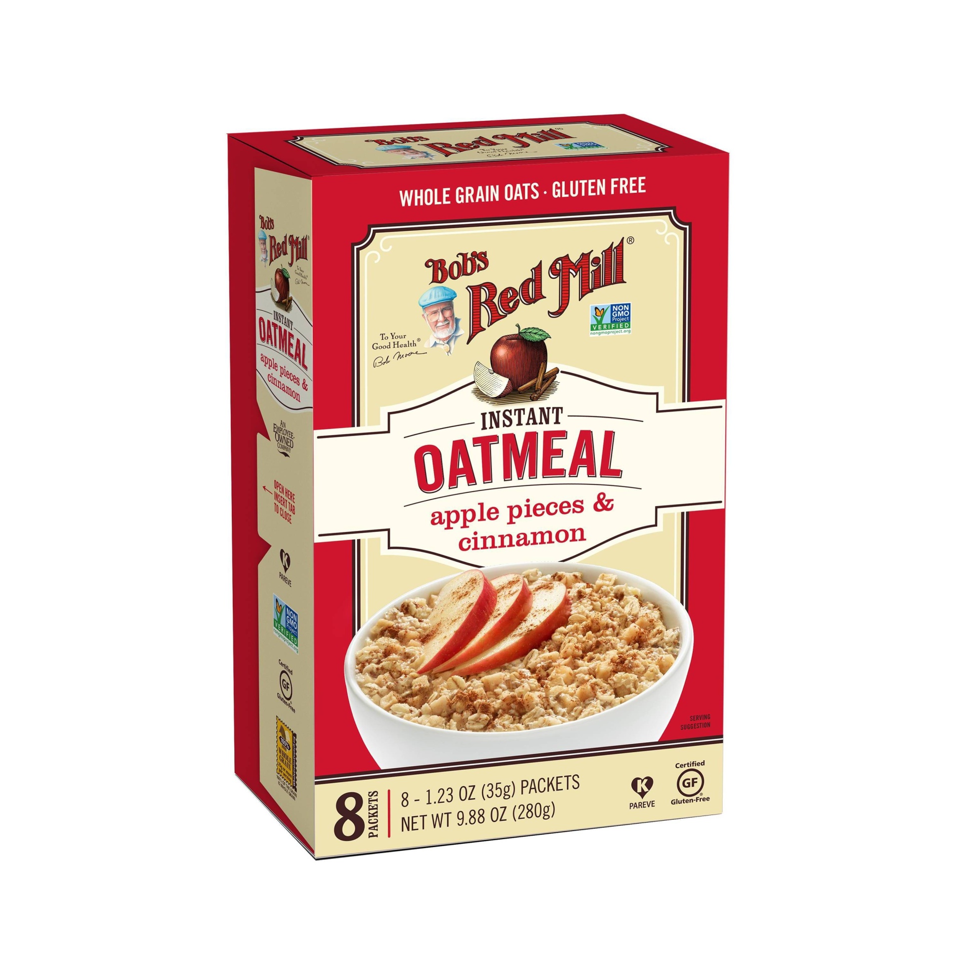 slide 1 of 3, Bob's Red Mill Natural Foods Inc. Instant Oatmeal Apple Pieces & Cinnamon, 9.87 oz