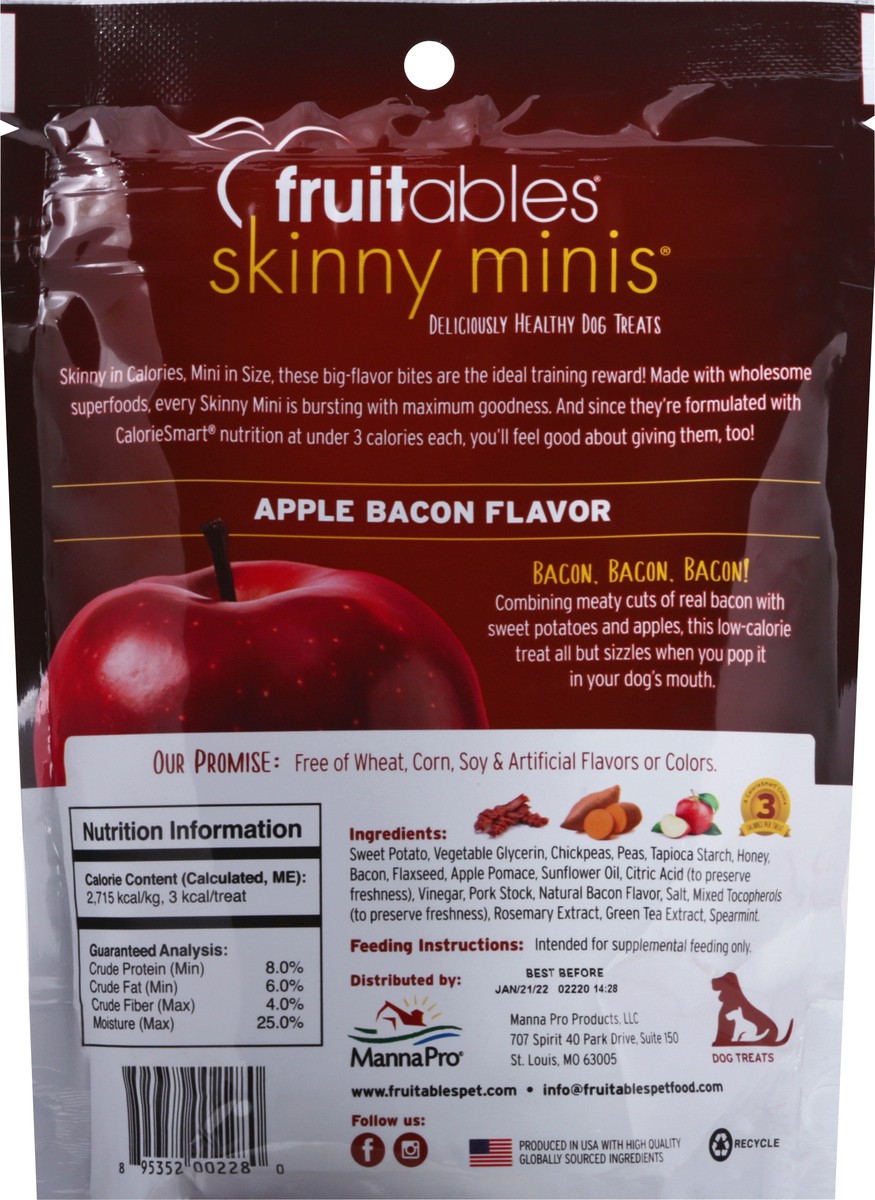 slide 4 of 11, Fruitables Skinny Minis Soft Apple Bacon Flavor Dog Treats 5 oz, 5 oz