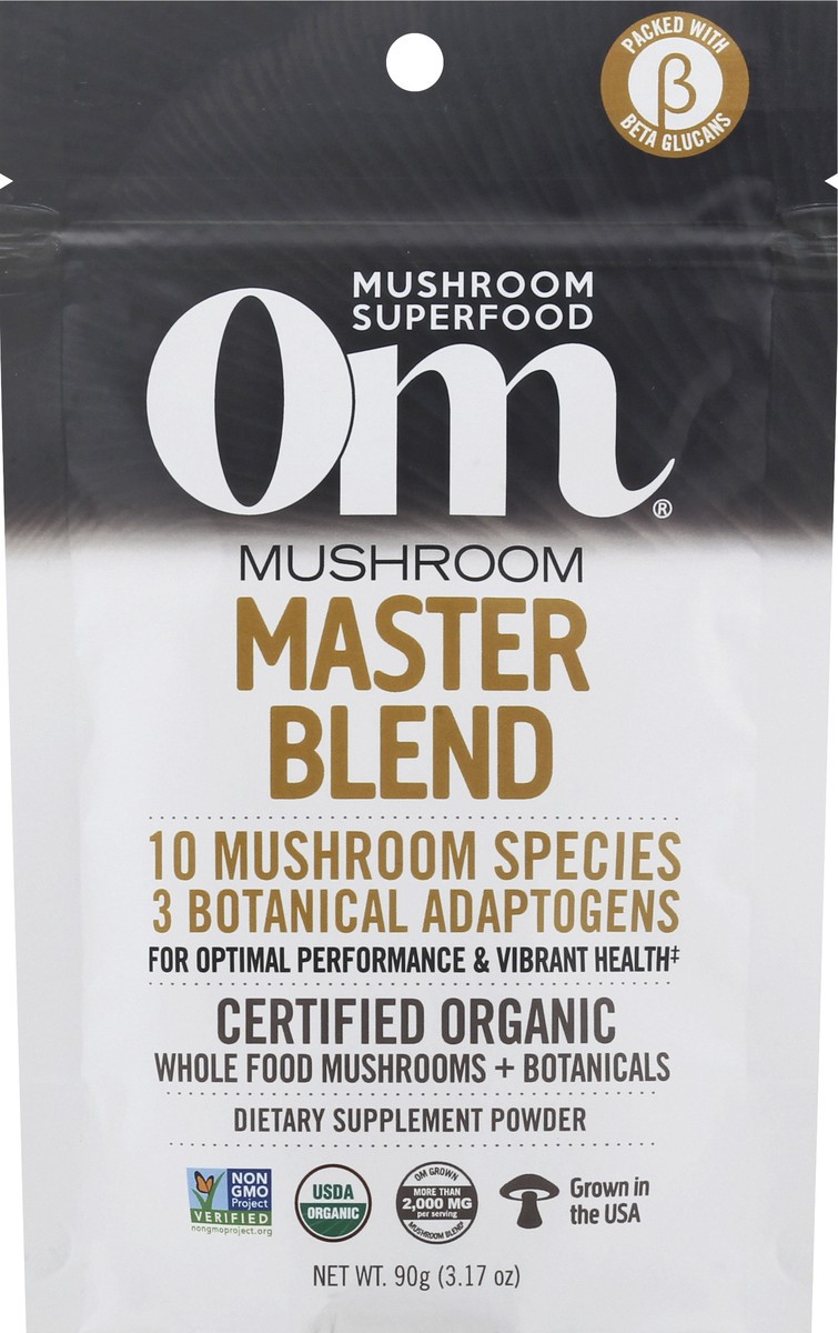 slide 6 of 12, Om Powder Mushrooms & Adaptogens Master Blend 3.17 oz, 1 ct