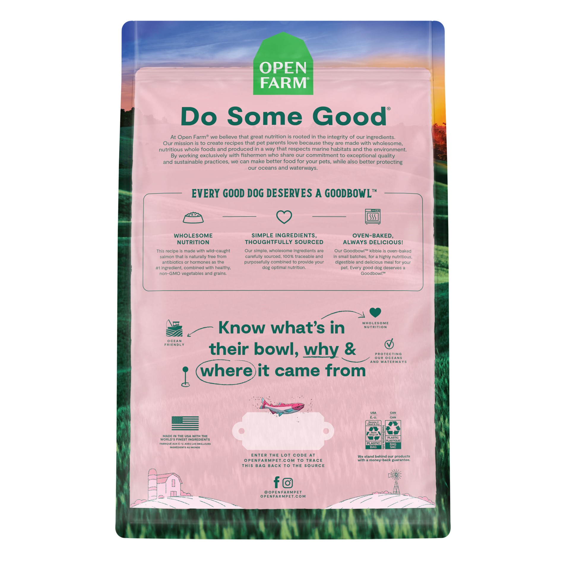 slide 3 of 3, OPEN FARM Goodbowl Wild-Caught Salmon & Brown Rice Recipe for Dogs 3.5 lb, 3.5 lb