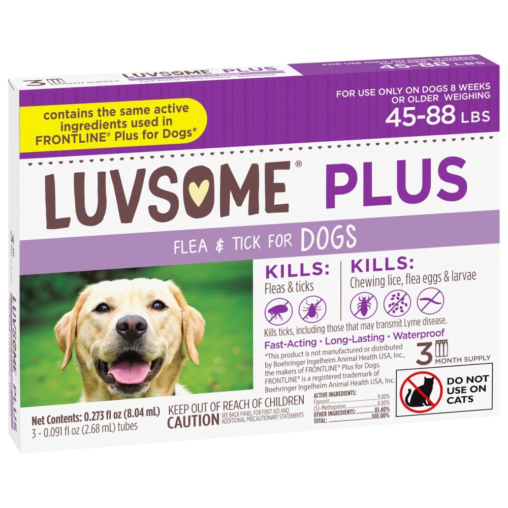 slide 2 of 5, Luvsome Plus Dog Flea & Tick Medicine, 3 ct