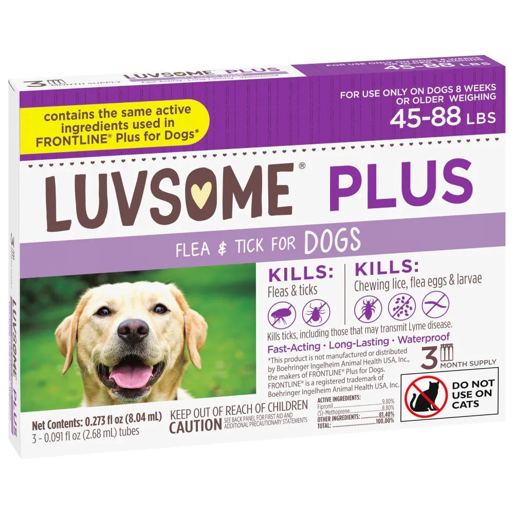 slide 5 of 5, Luvsome Plus Dog Flea & Tick Medicine, 3 ct