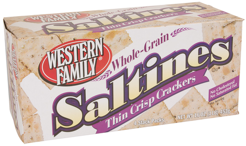 slide 1 of 1, Western Family Whole Grain Saltines, 16 oz