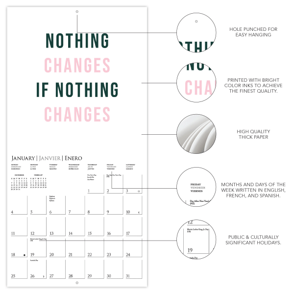 slide 5 of 5, 2026 Graphique Inspirational Monthly Wall Calendar, Girl Boss, 12"" x 12"", January To December, CY85526, 1 ct