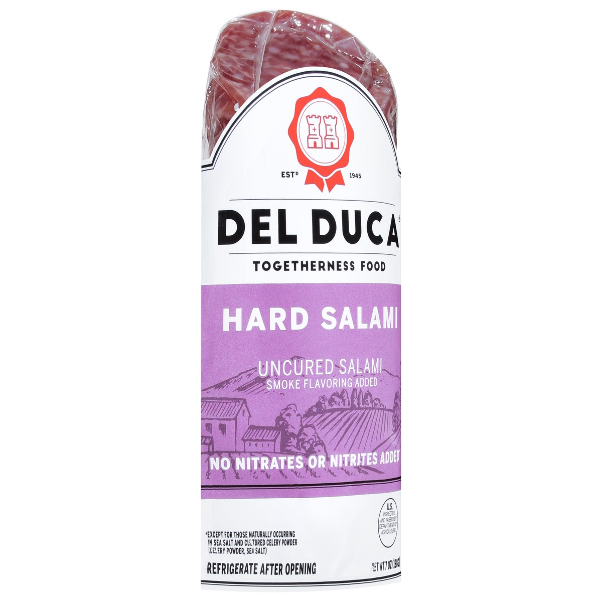 slide 3 of 3, Del Duca Uncured Hard Salami 7 oz, 7 oz