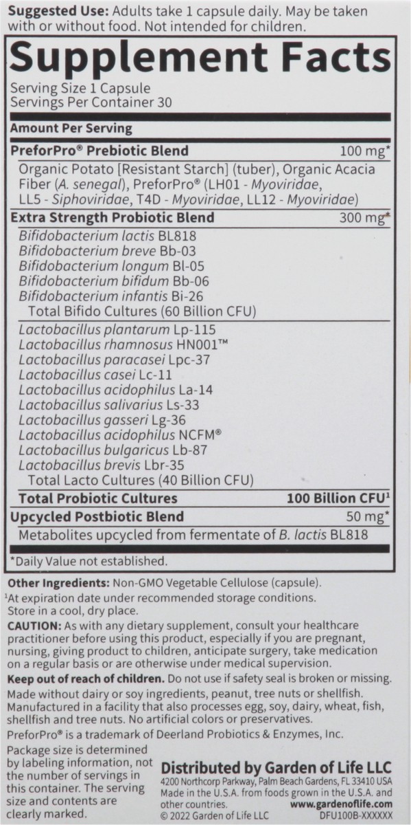 slide 8 of 9, Garden of Life Gol Dr Formulated Probtc 100Bil Cap 30Ct, 30 ct