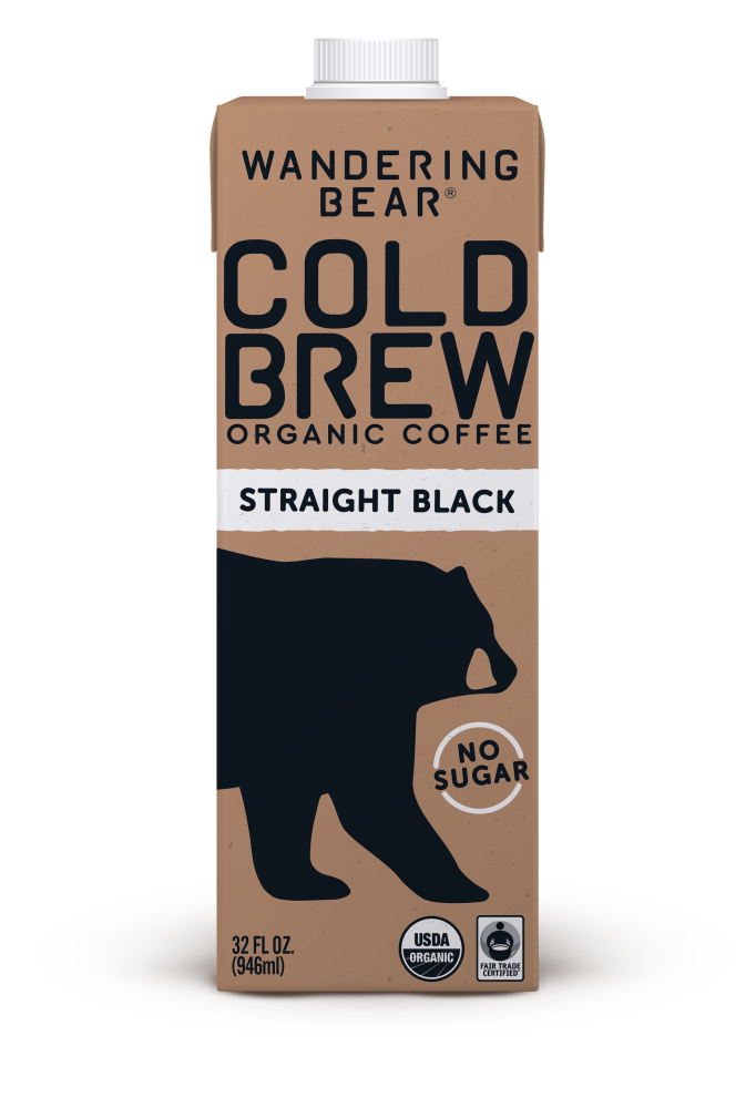 slide 1 of 1, Wandering Bear Organic Straight Black Cold Brew Ready To Drink Coffee - 32 oz, 1 ct