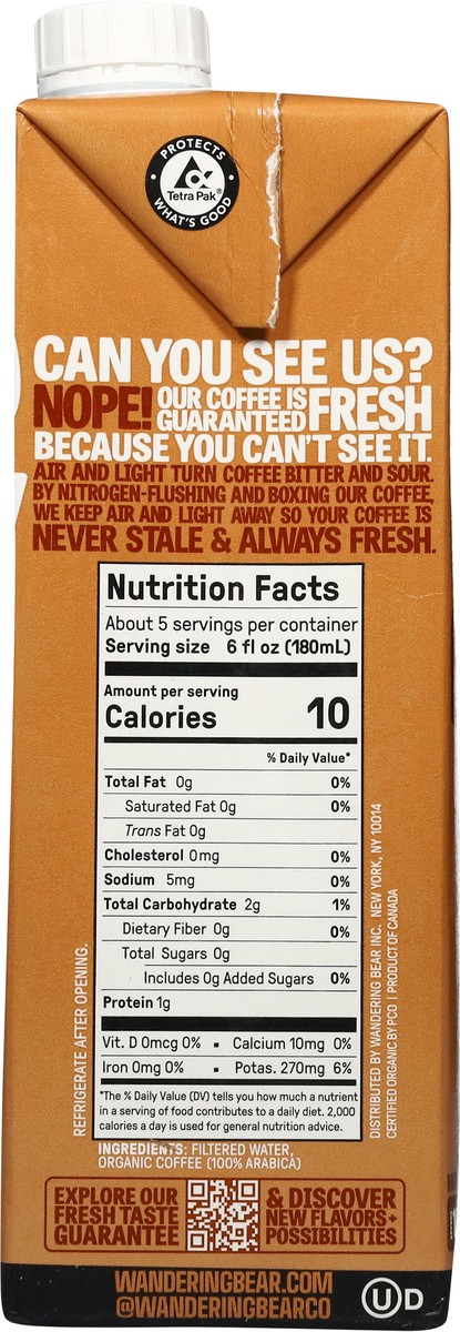 slide 3 of 14, Wandering Bear Organic Cold Brew Original Black Coffee 32 fl oz, 1 ct