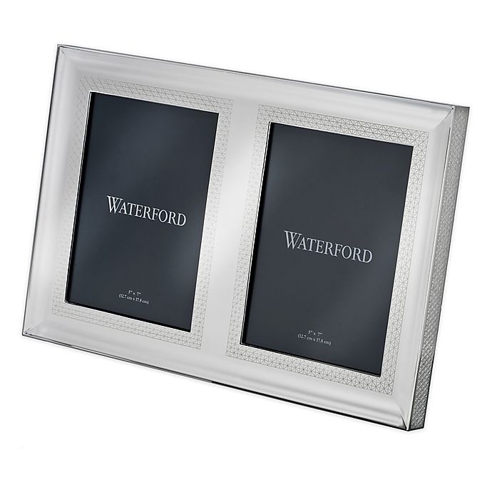 slide 1 of 1, Waterford Lismore Diamond Double Picture Frame - Silver, 5 in x 7 in