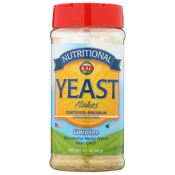 slide 1 of 1, KAL Nutritional Unflavored Yeast Flakes, 3.1 oz