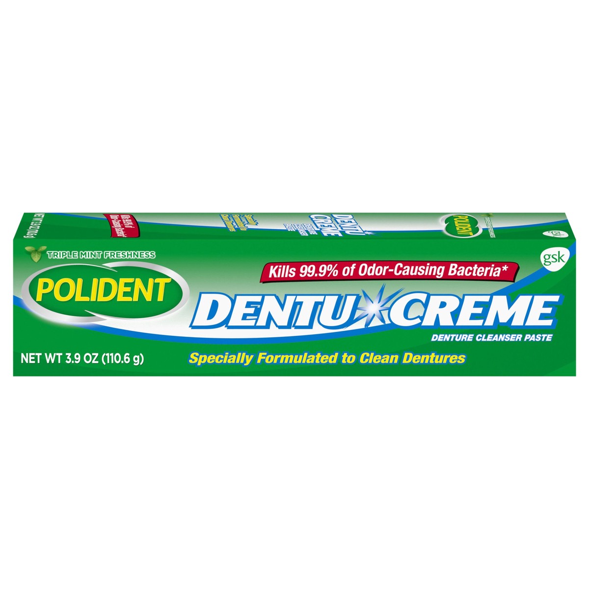slide 1 of 3, Polident Dentu-Creme Triple Mint Fresh Denture Cleaner Paste - 3.9 Ounces, 3.9 oz